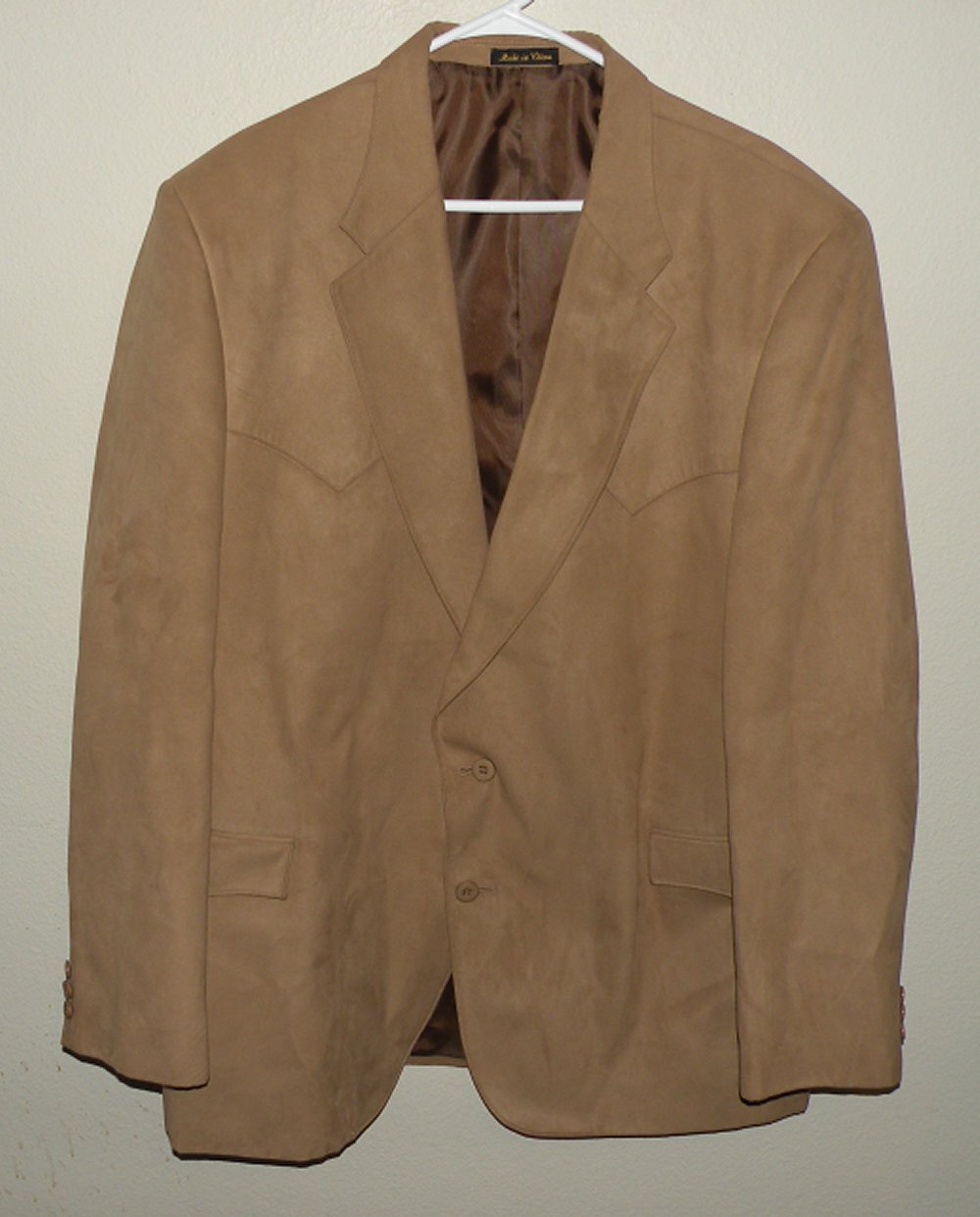 Circle S Dallas Texas Men’s 50L Western Jacket Blazer Faux Suede Tan Cowboy